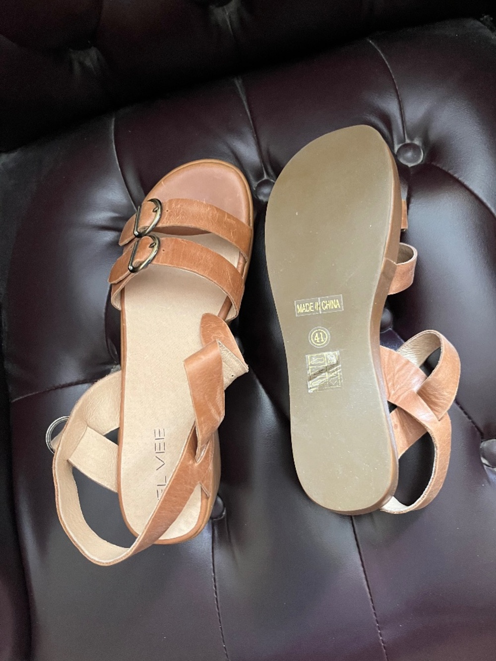 NEW EL VEE LEATHER SANDALS